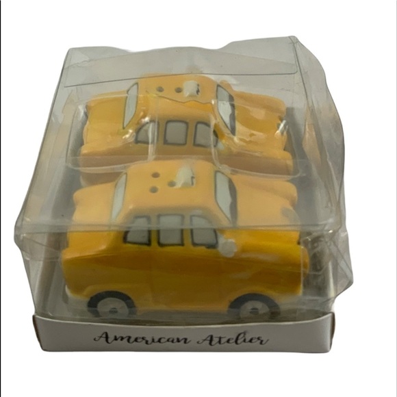 NYC Yellow Cab Cars Ceramic Salt Pepper Shaker Set by American Alitier - Picture 10 of 16